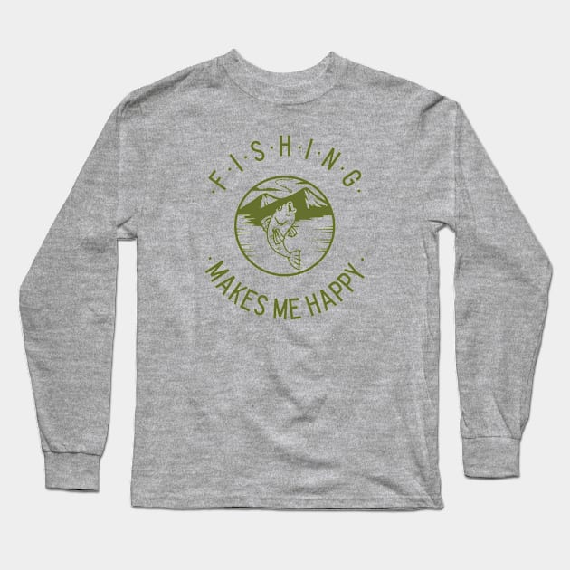 Fishing happy Long Sleeve T-Shirt by Welcome Outdoors